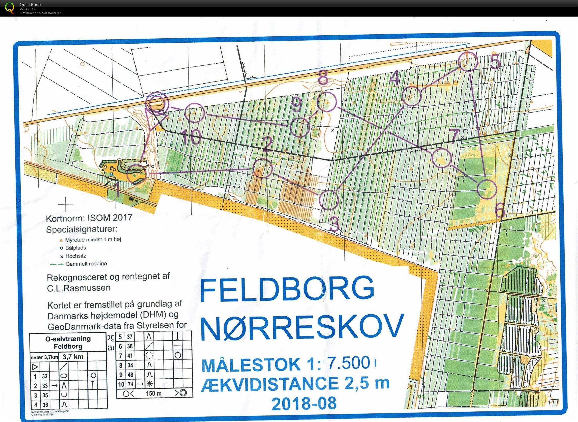 Feldborg Nørreskov, Bane 3,7 km, Pia Gade, 300520 (30-05-2020)