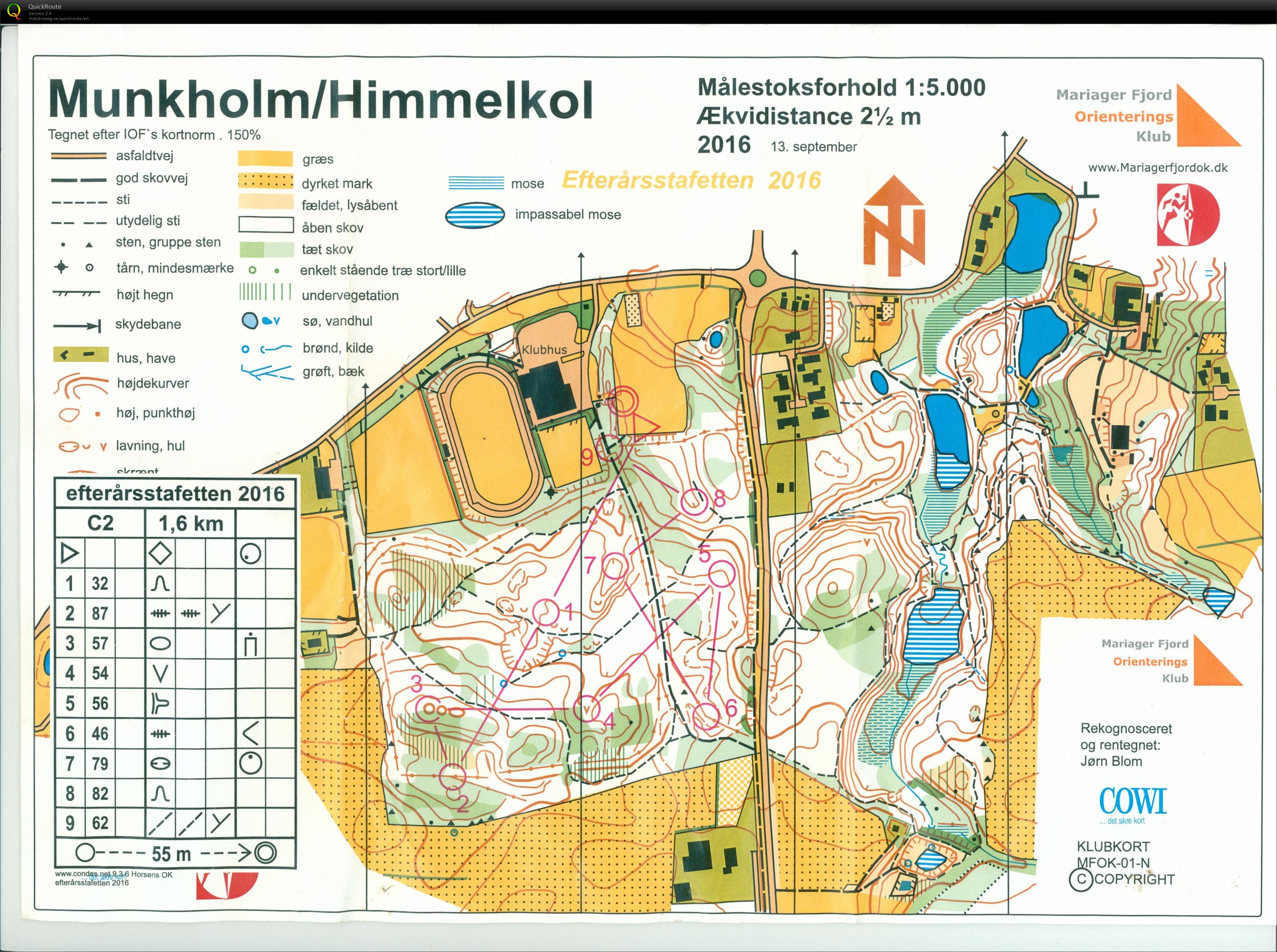 Munkholm Himmelkol, Efterårsstafetten, Bane C2, Pia Gade, 291016 (29-10-2016)