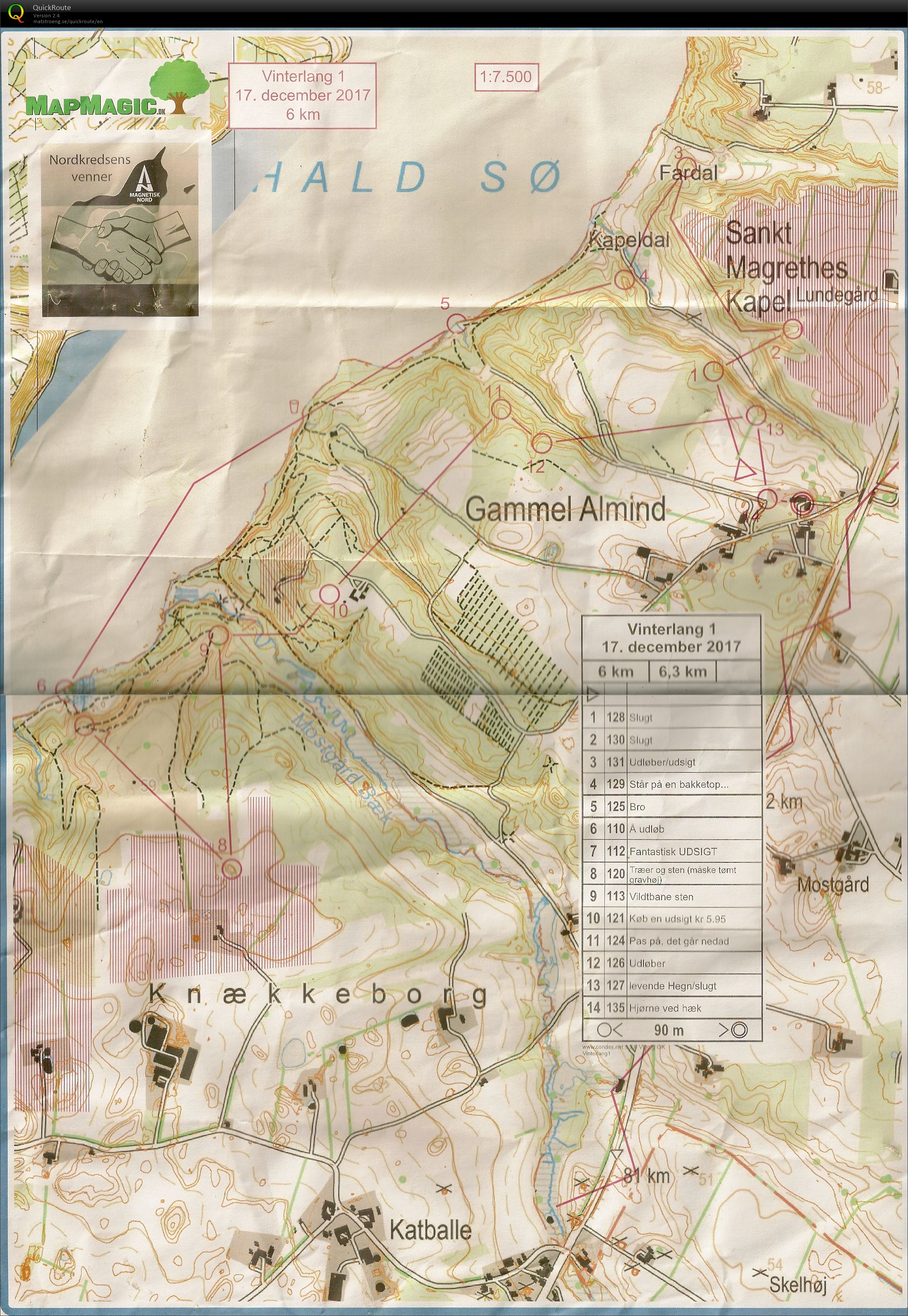 Vinterlang 1 - 2017, 6 km (17-12-2017)