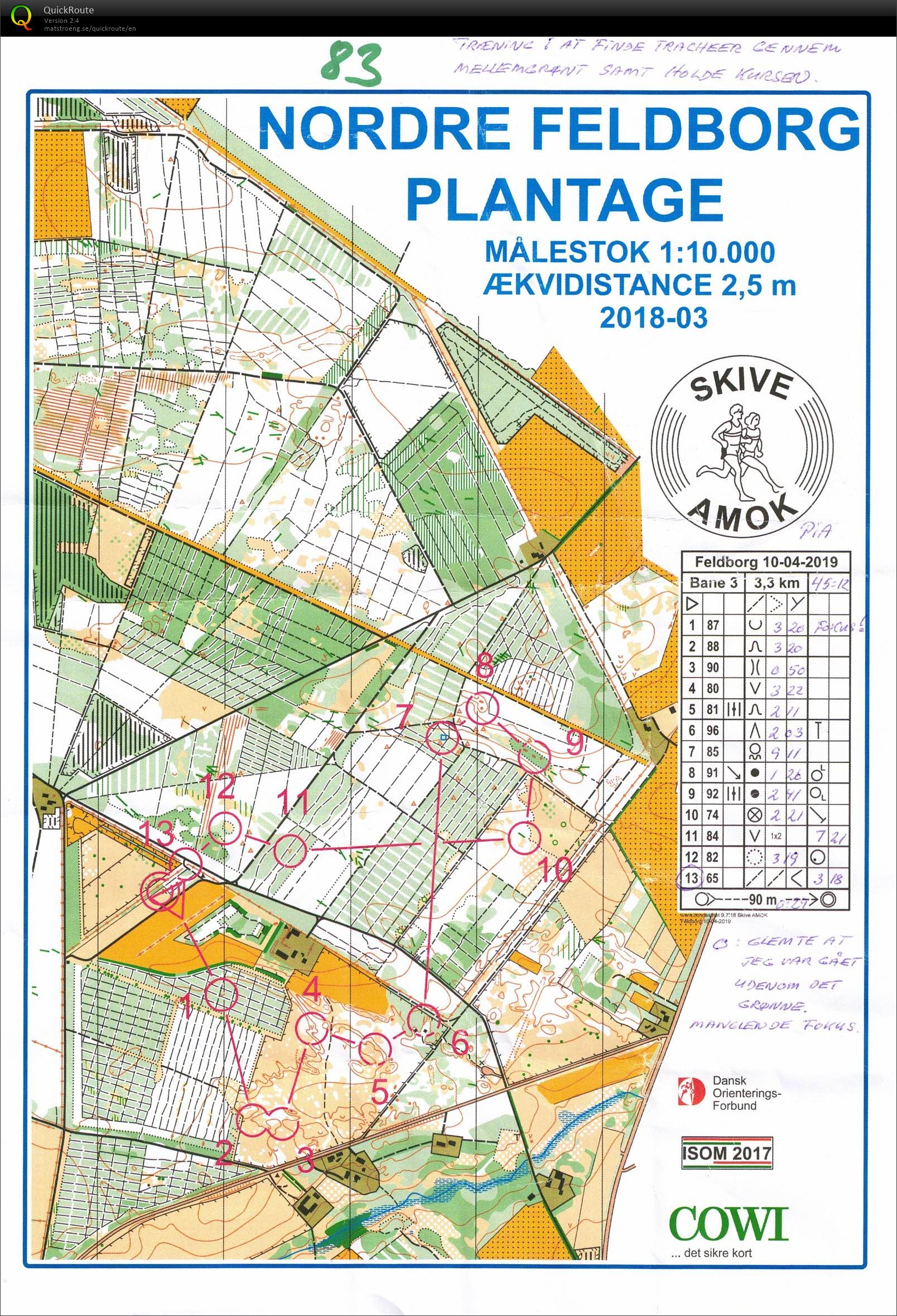 Nordre Feldborg Plantage, Bane 3, Pia Gade, 100419 (10/04/2019)