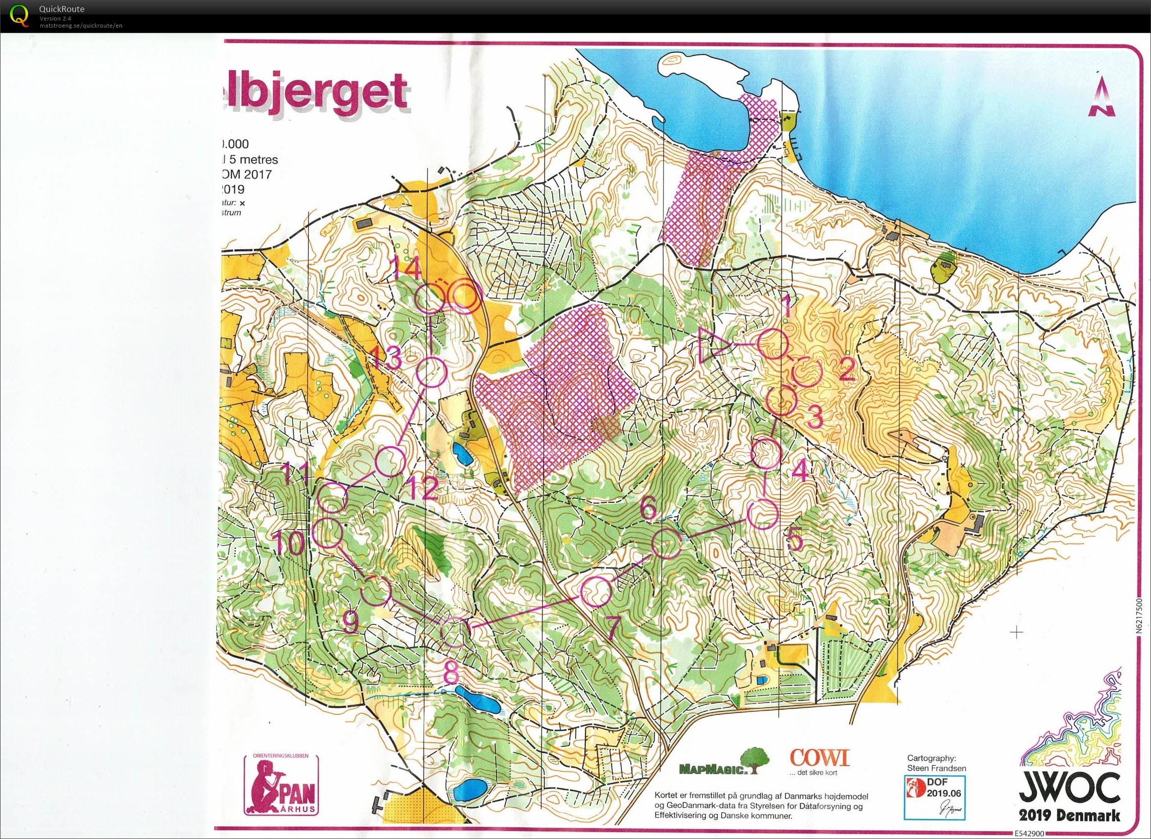 Himmelbjerget, JWOC test mellem, Bane Åben4, Pia Gade, 100619 (10/06/2019)