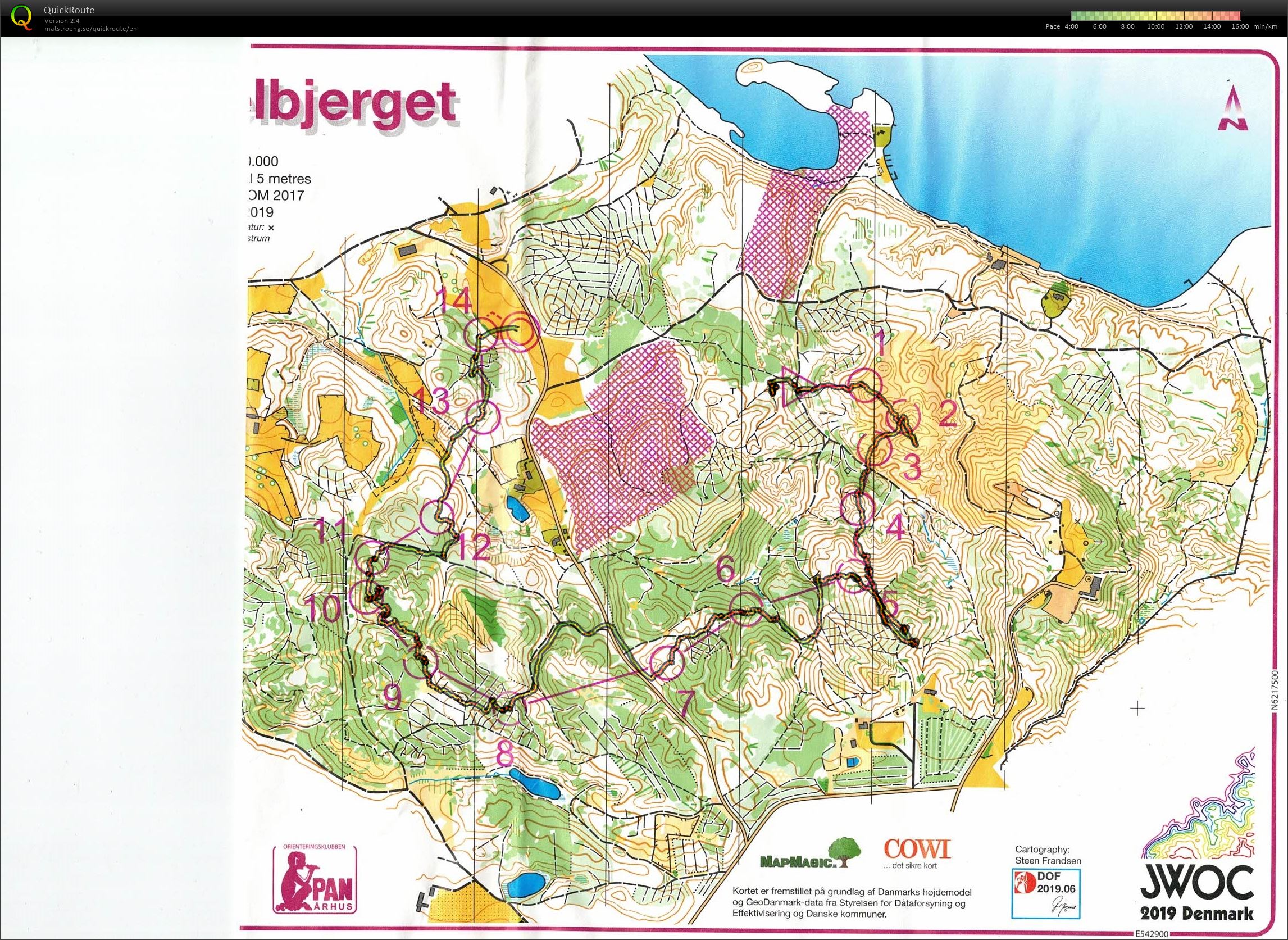 Himmelbjerget, JWOC test mellem, Bane Åben4, Pia Gade, 100619 (10-06-2019)
