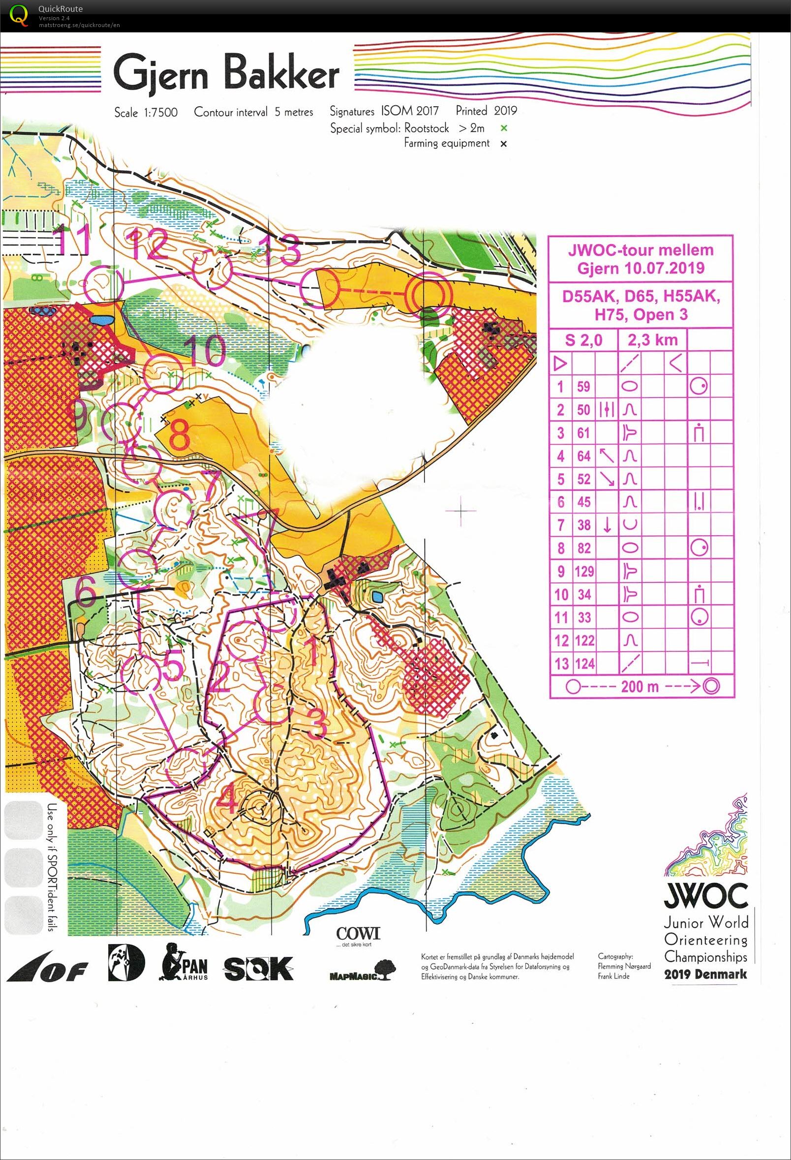 Gjern Bakker, JWOC mellem, Bane D65, Pia Gade, 100719 (10/07/2019)