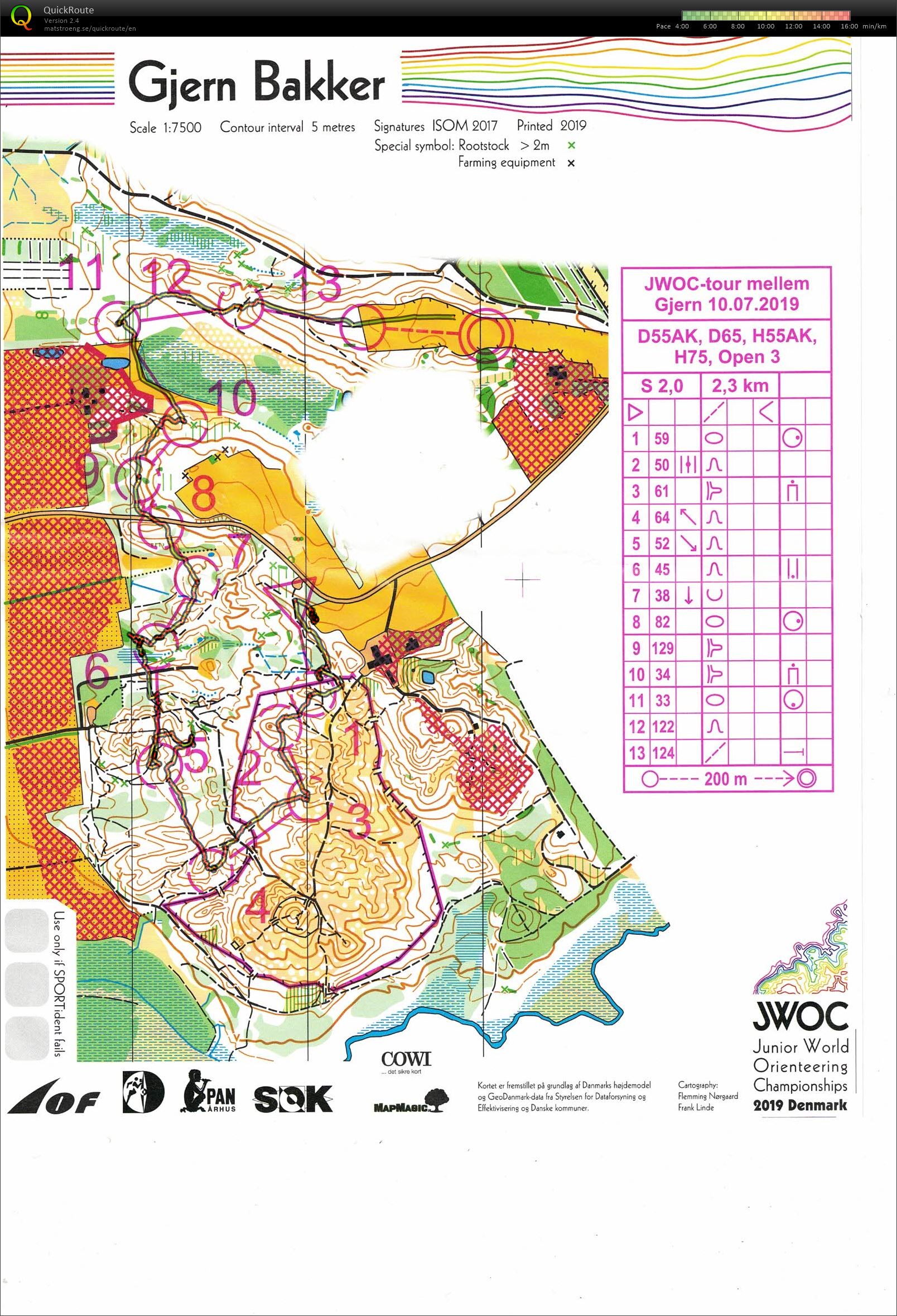 Gjern Bakker, JWOC mellem, Bane D65, Pia Gade, 100719 (2019-07-10)