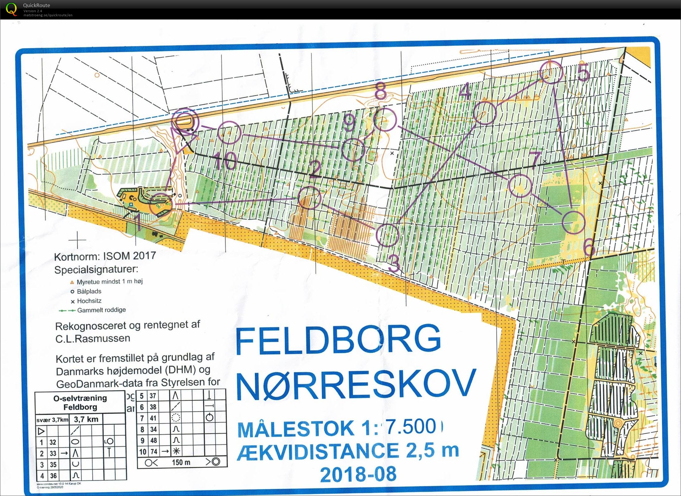 Feldborg Nørreskov, Bane 3,7 km, Pia Gade, 300520 (30/05/2020)