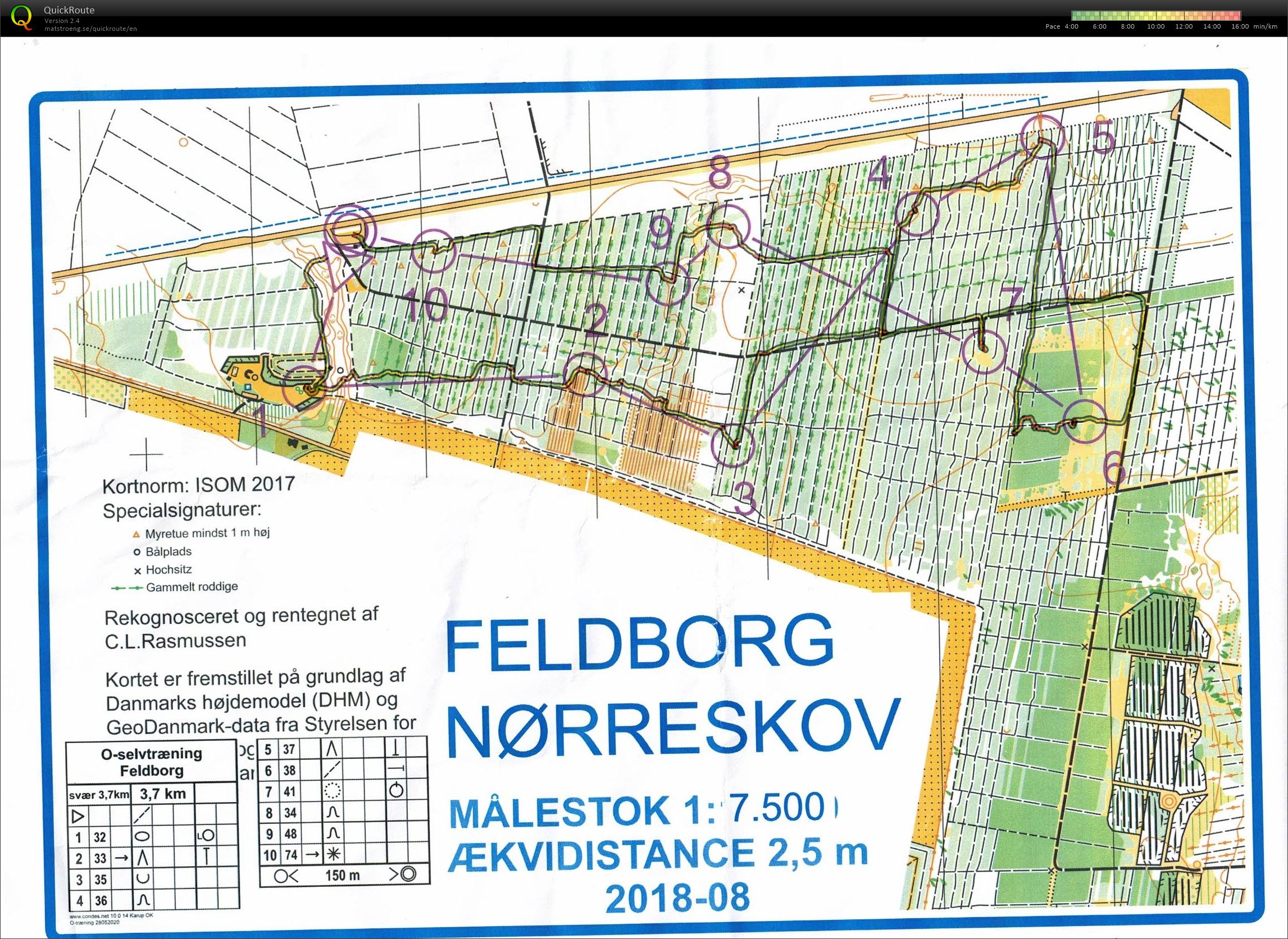 Feldborg Nørreskov, Bane 3,7 km, Pia Gade, 300520 (30/05/2020)