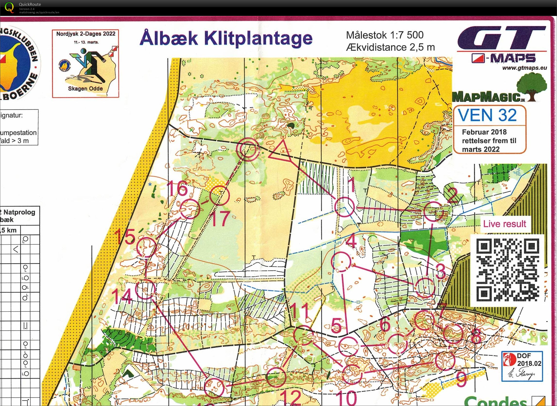 Ålbæk Klitplantage, Nat, Bane 2 (11.03.2022)