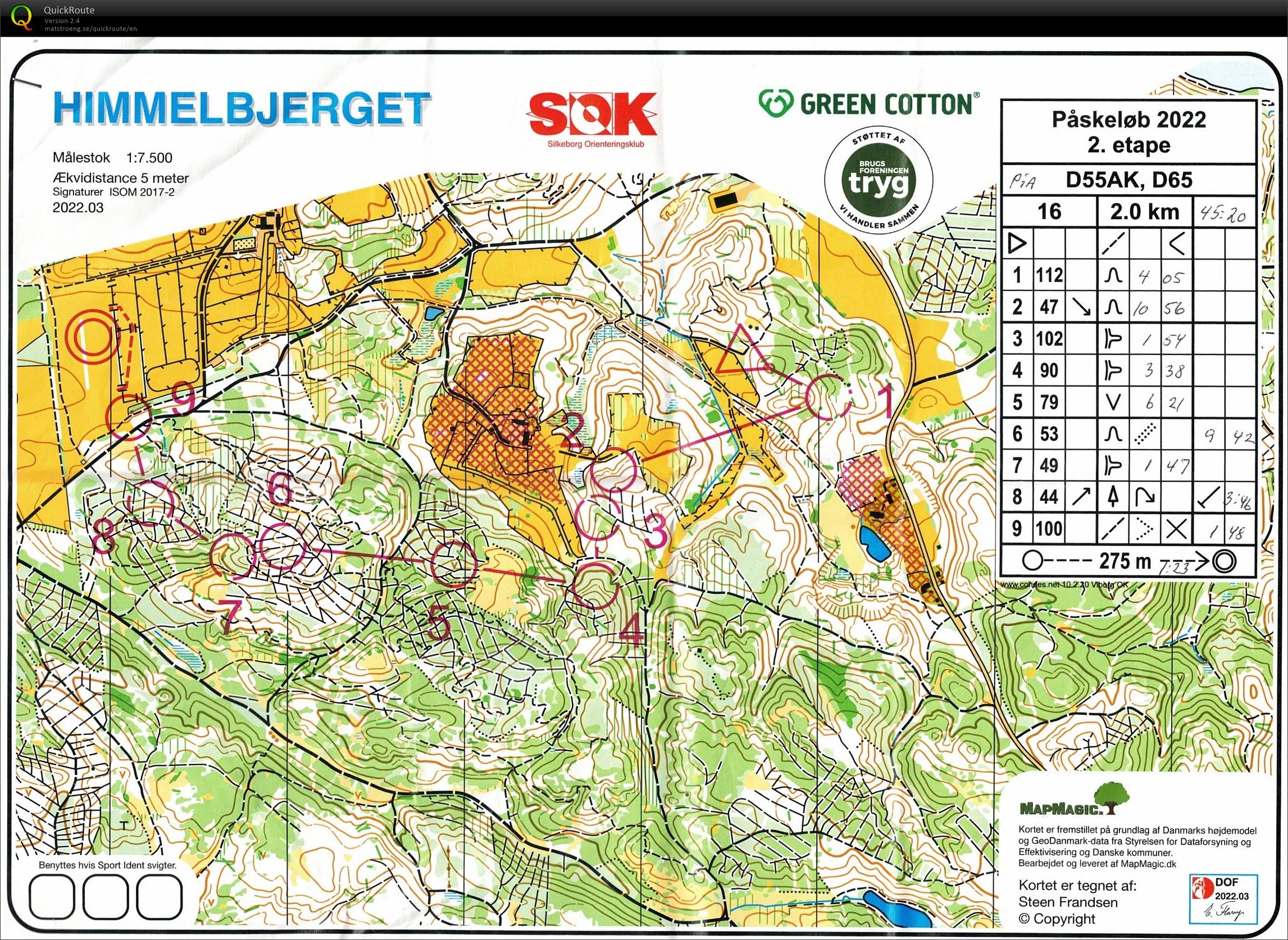 Himmelbjerget, Påskeløb dag 2, Bane D65, Pia Gade, 150422 (15-04-2022)