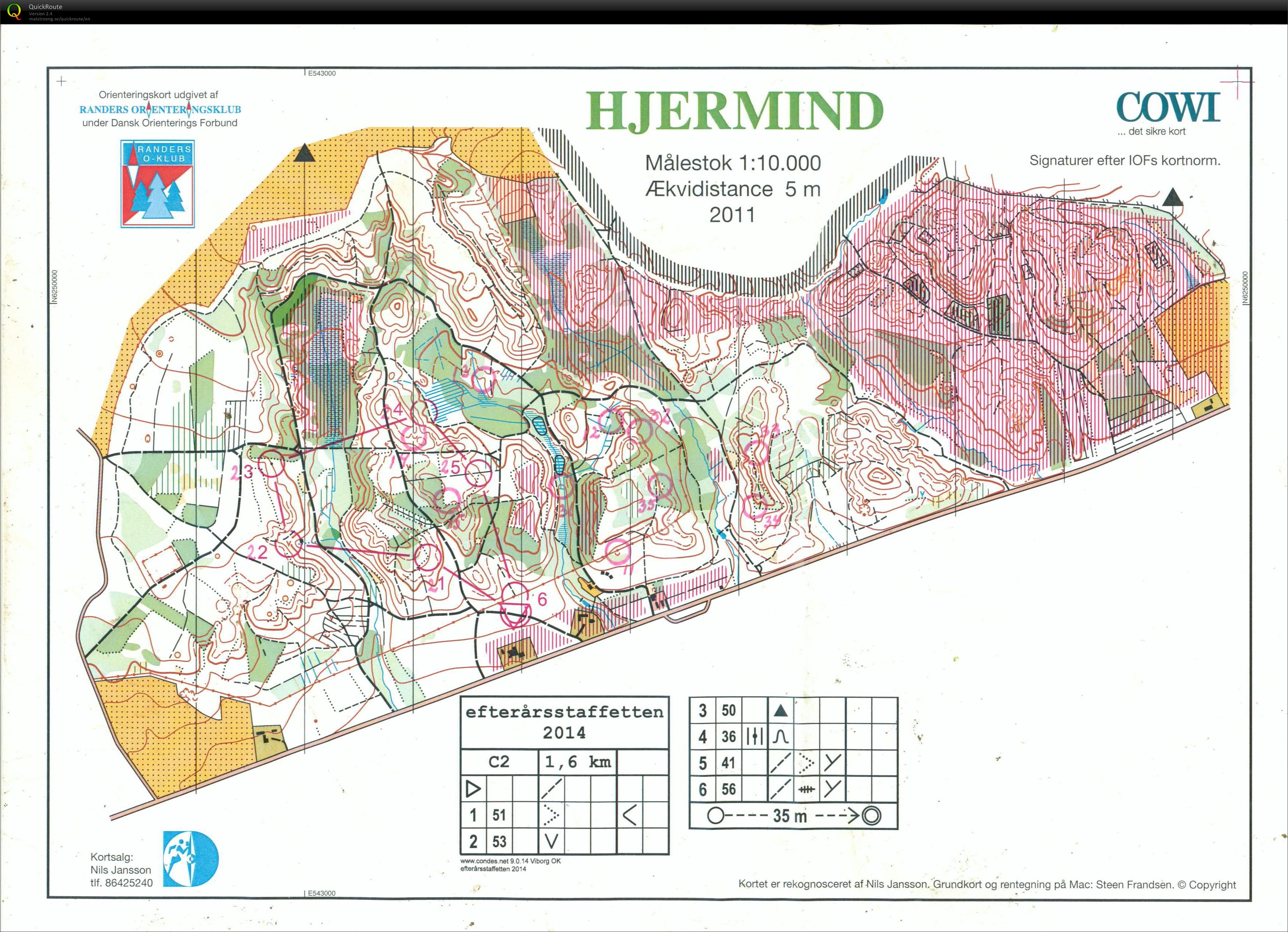 Hjermind, Efterårsstafet, bane C, Pia Gade, 251014 (25/10/2014)