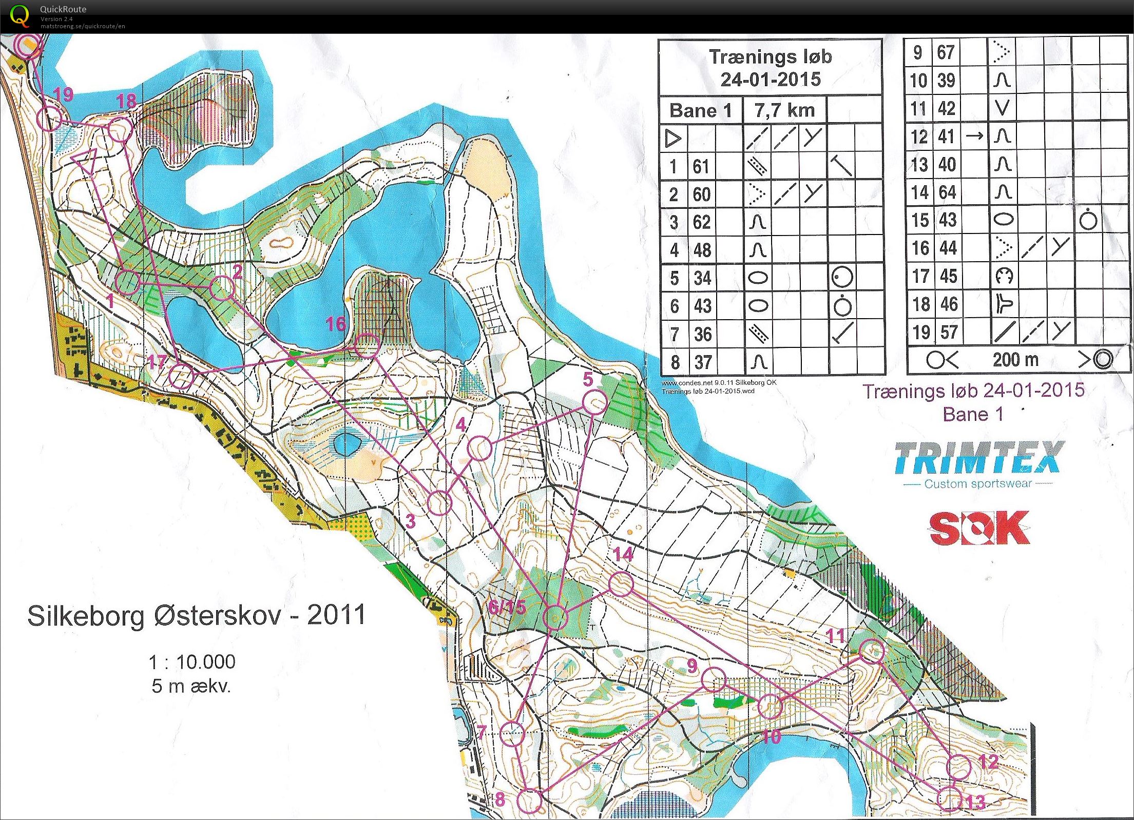 Silkeborg Østerskov - Bane 1 - 7,7 km. (24.01.2015)