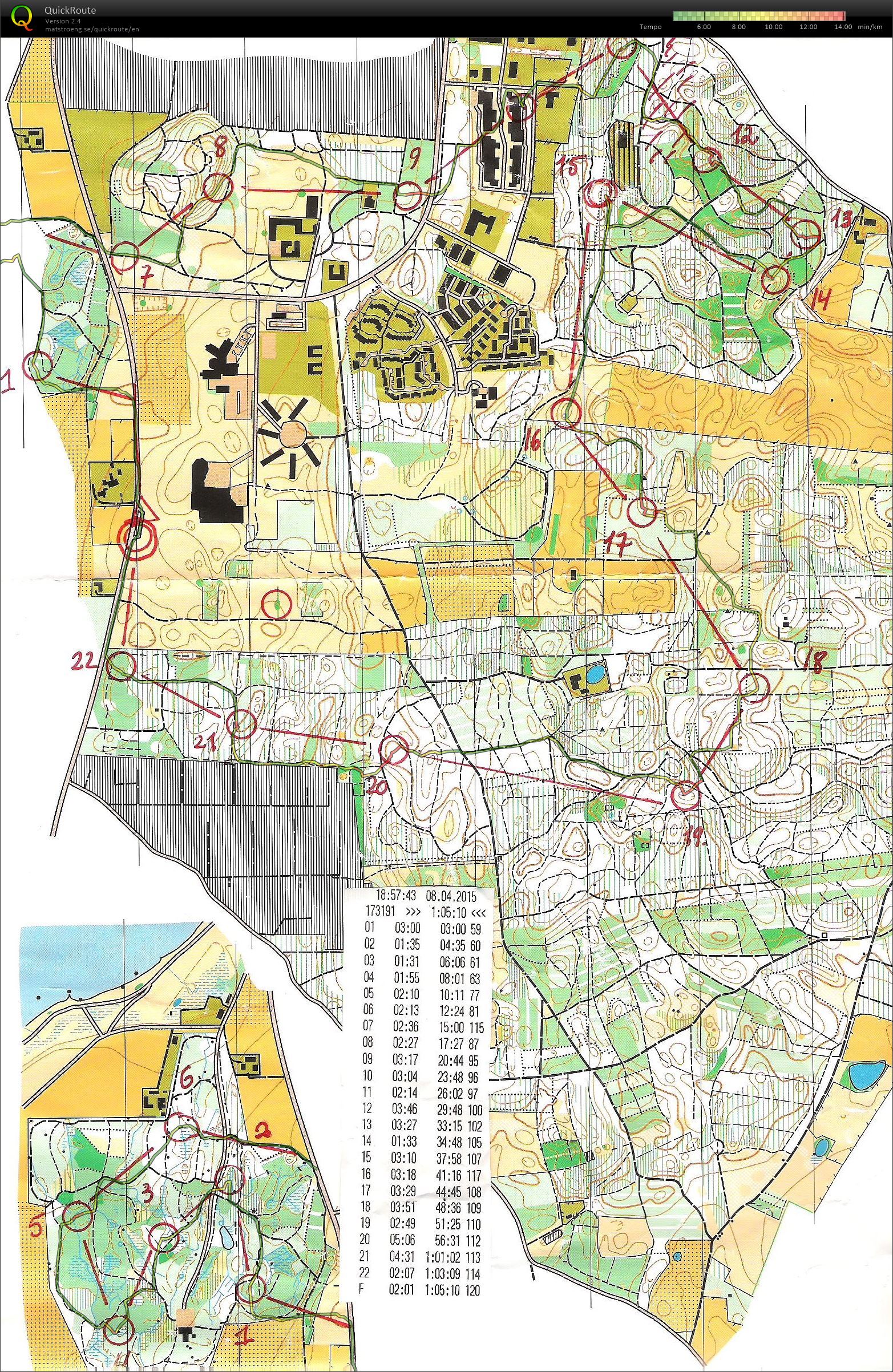 Ebeltoft Plantage - Bane 1 - 7,6 km (08-04-2015)