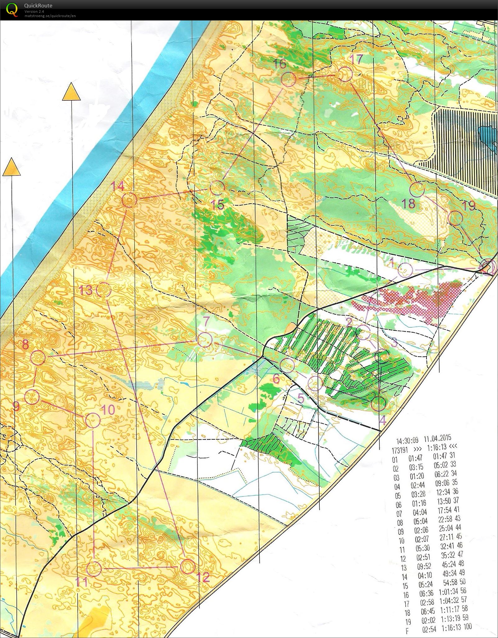 Bøgsted Rende - Bane 1- 7,6 km. (11.04.2015)