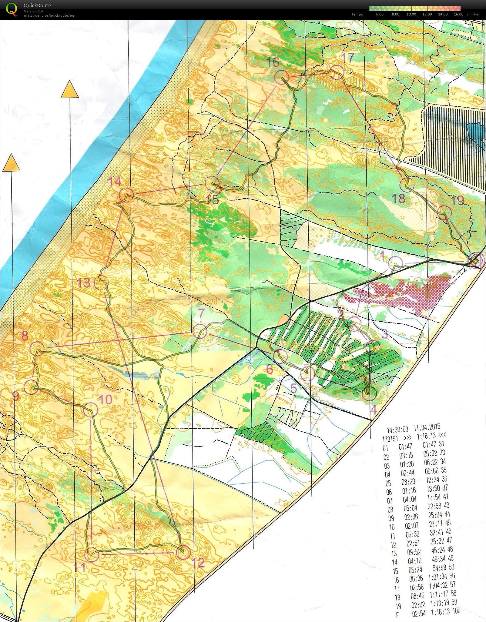 Bøgsted Rende - Bane 1- 7,6 km. (11.04.2015)