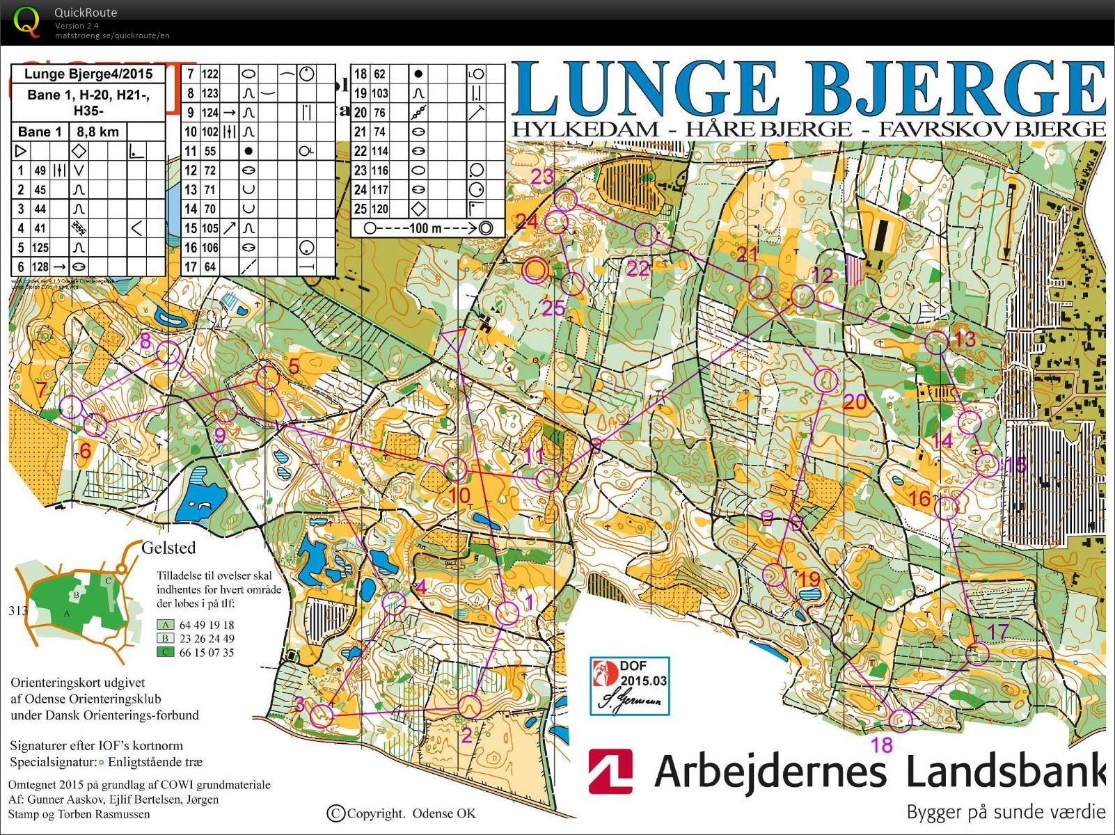 Lunge Bjerge - Bane 1 - 8,8 km (12-04-2015)