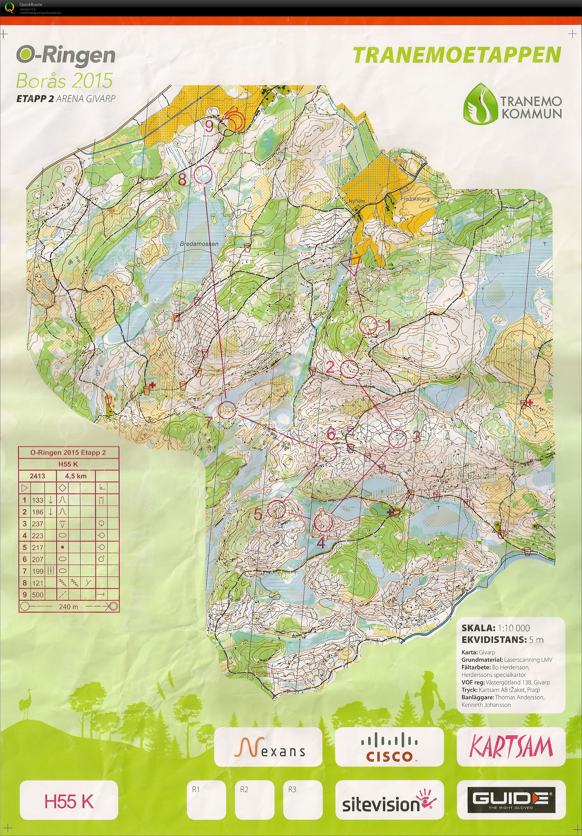 O-ringen Herrer55 Kort 2 etappe (20.07.2015)