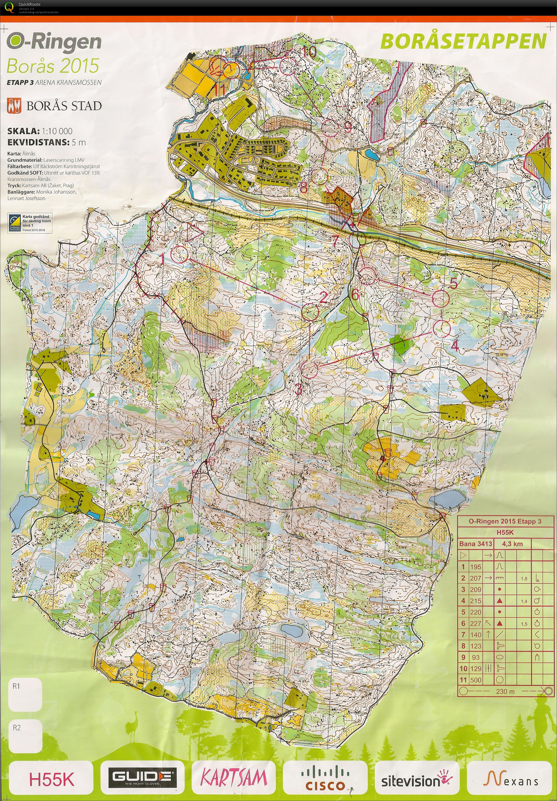 O-ringen Herrer55 Kort 3 etappe (22-07-2015)