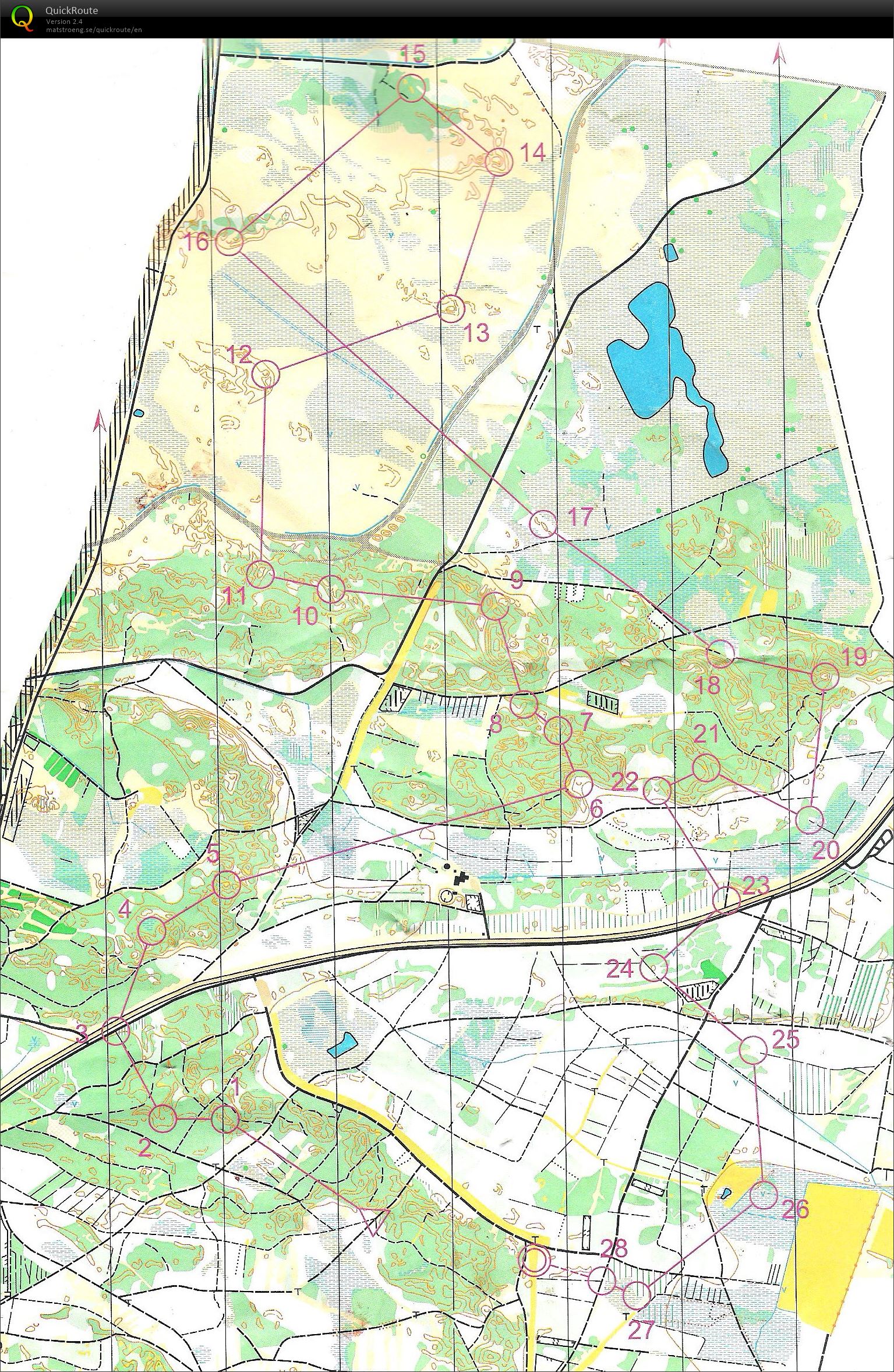 Oksby Plantage - Bane 1 - 8,9 km  (23-08-2015)