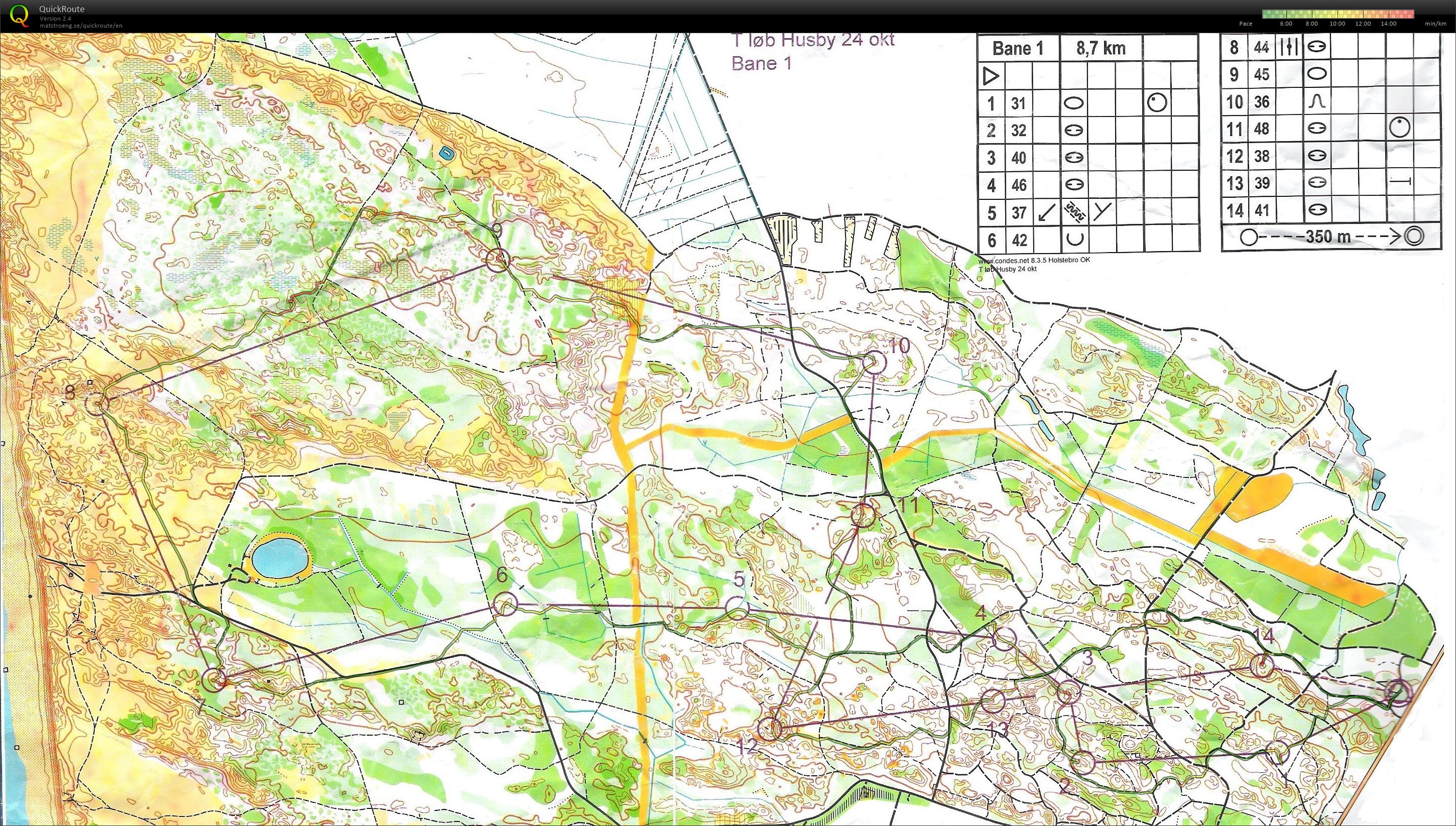 Husby Klitplantage - bane 1 - 8,7 km (24.10.2015)