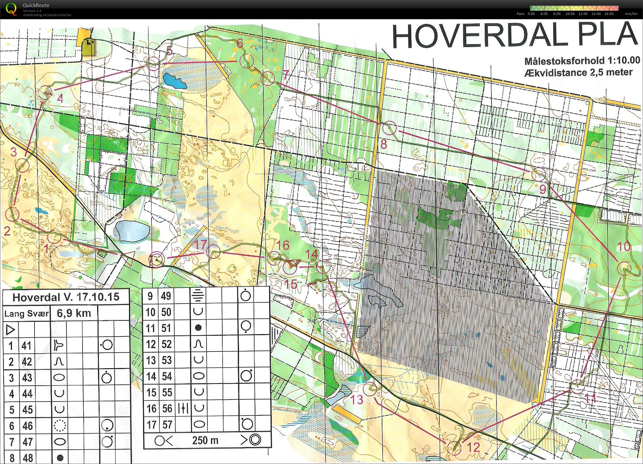 Hoverdal Vest - bane 1 - 6,9 km (2015-10-17)