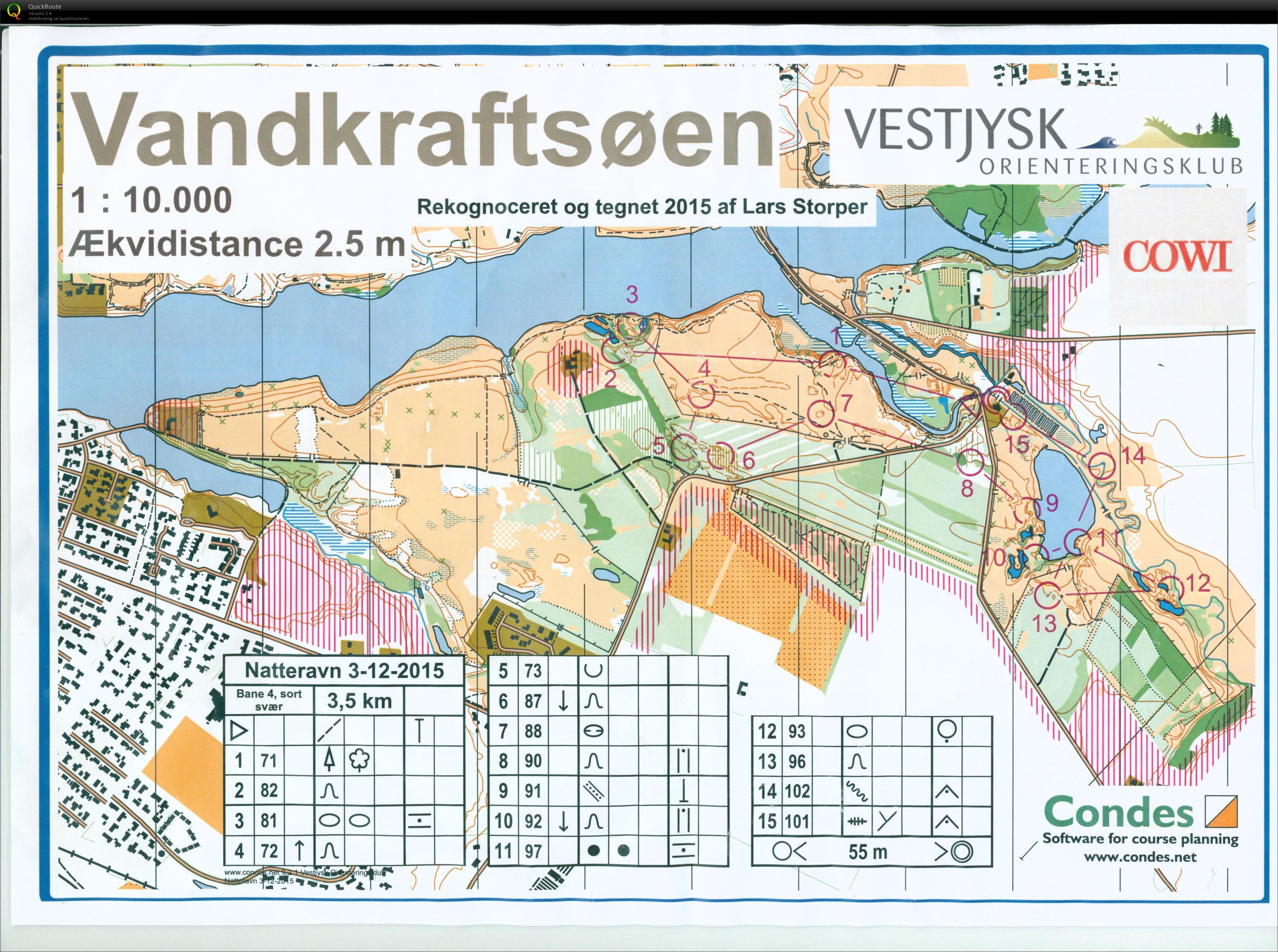 Vandkraftsøen, natløb, Bane 4, Pia Gade, 031215 (03/12/2015)