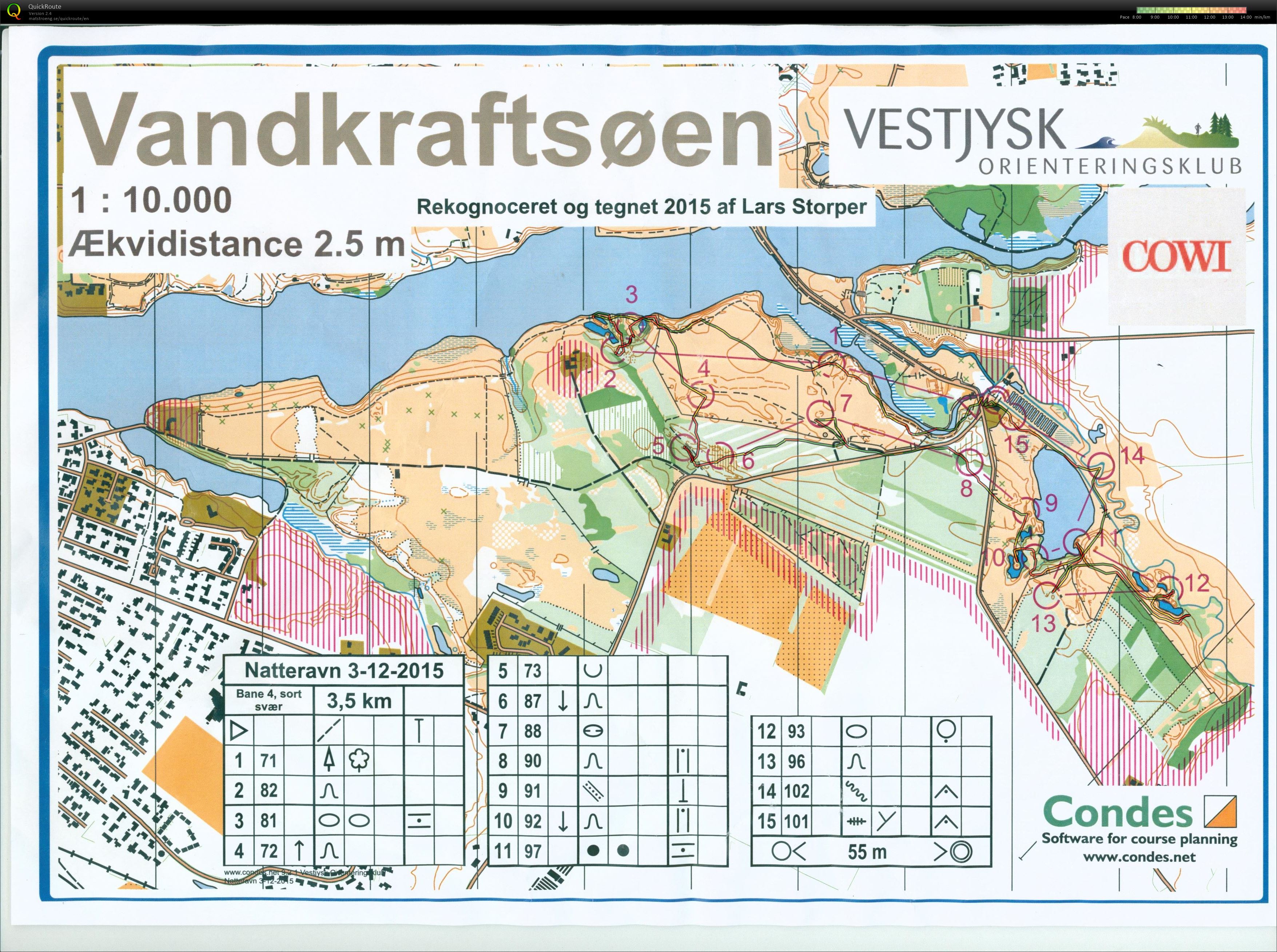 Vandkraftsøen, natløb, Bane 4, Pia Gade, 031215 (2015-12-03)