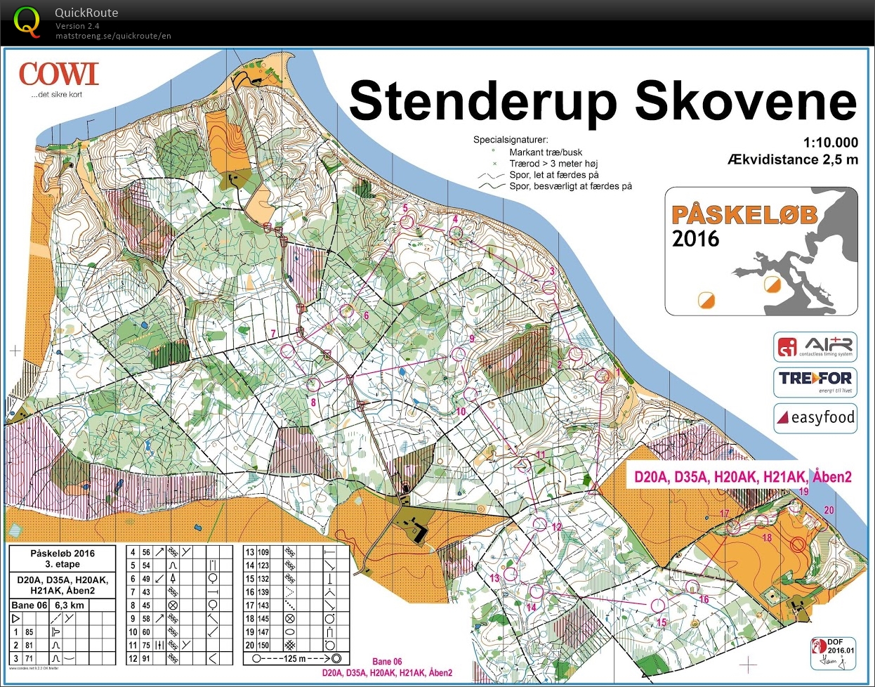 Påskeløbene 2016 Etape 3 Stenderup Skovene H21AK (26.03.2016)